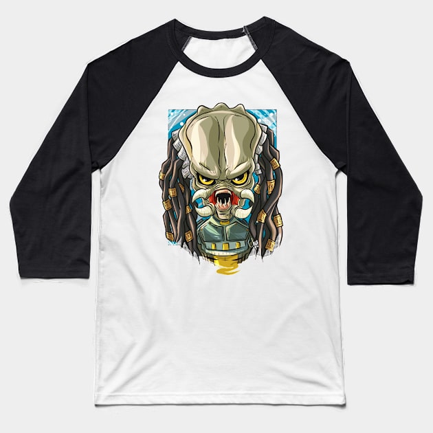 Pop Culture Caricature #23 - Predator Baseball T-Shirt by yazgar